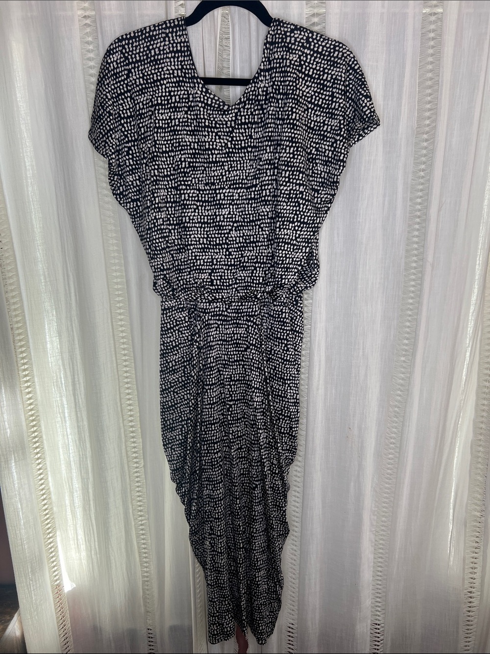 SALONI Black and White Printed Maxi Dress